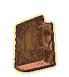 a gif of an old brown book. It floats on the page.