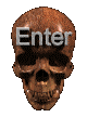 A gif of a skull nodding its head with the text Enter on its forehead